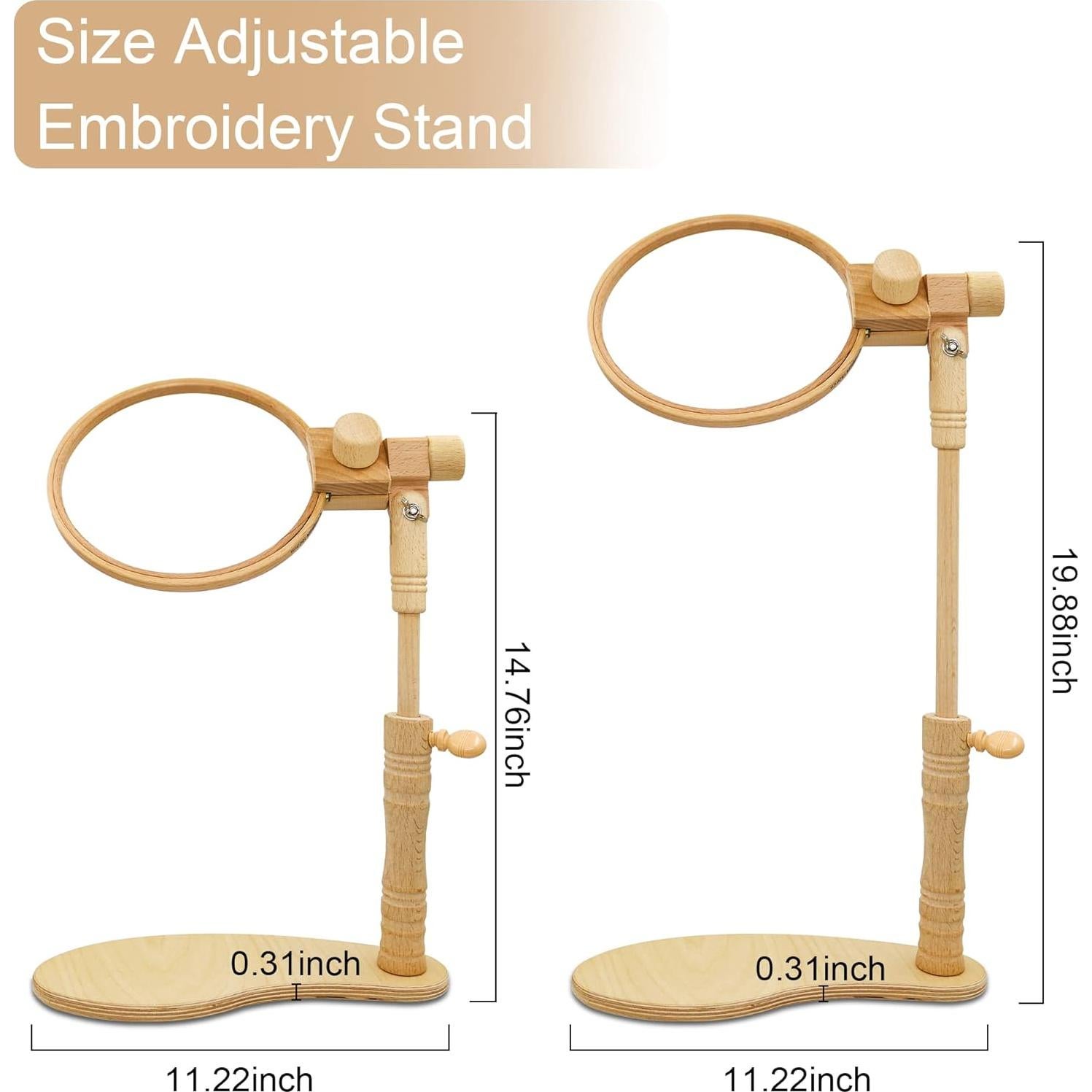 Soporte de Bordado Ajustable Guofa de Madera de Haya