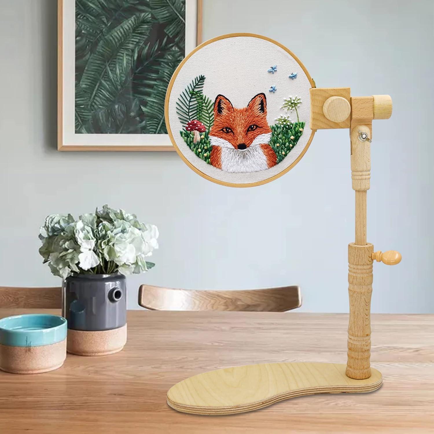 Soporte de Bordado Ajustable Guofa de Madera de Haya