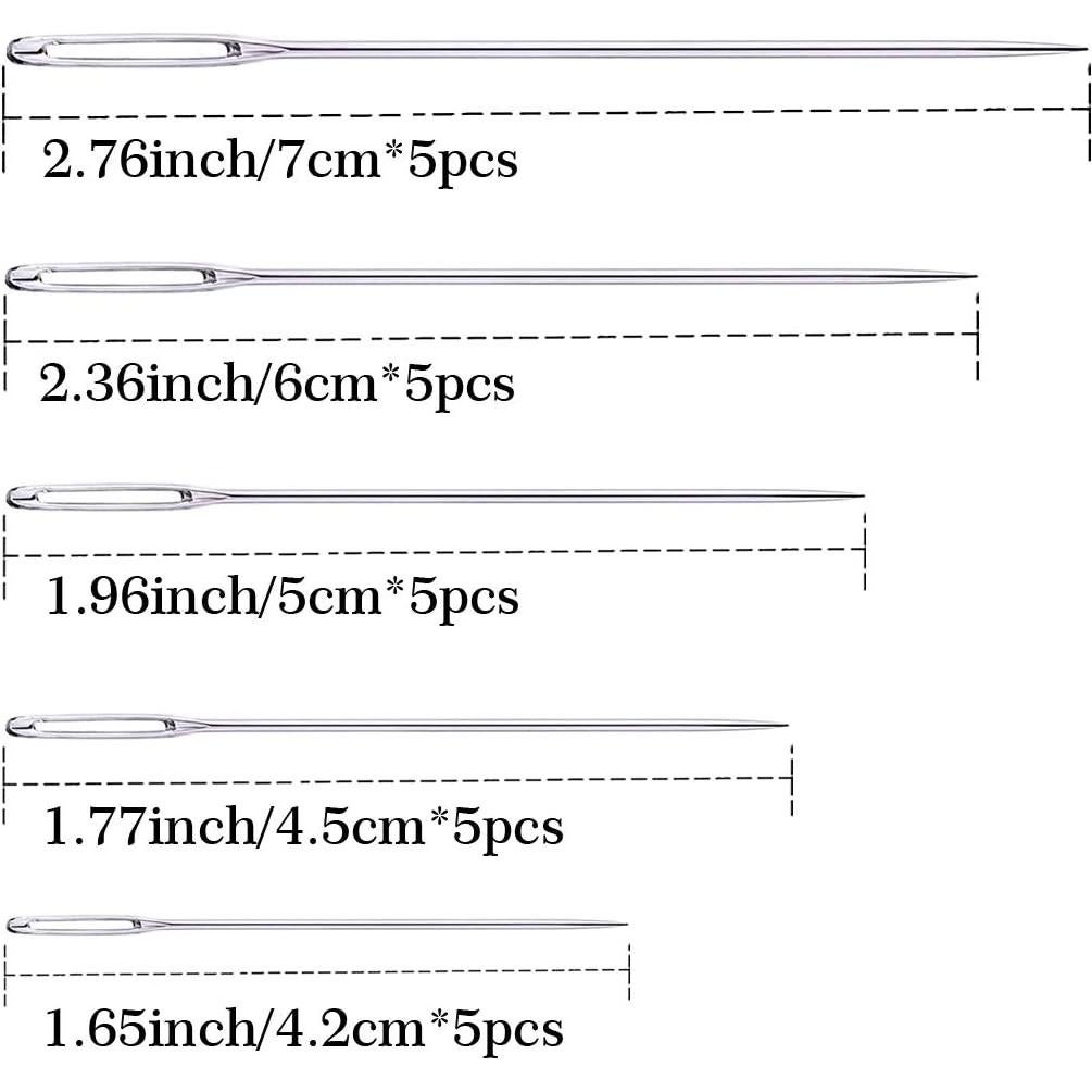 25 Piezas Agujas de Coser a Mano Yklbpd con Estuche de Madera