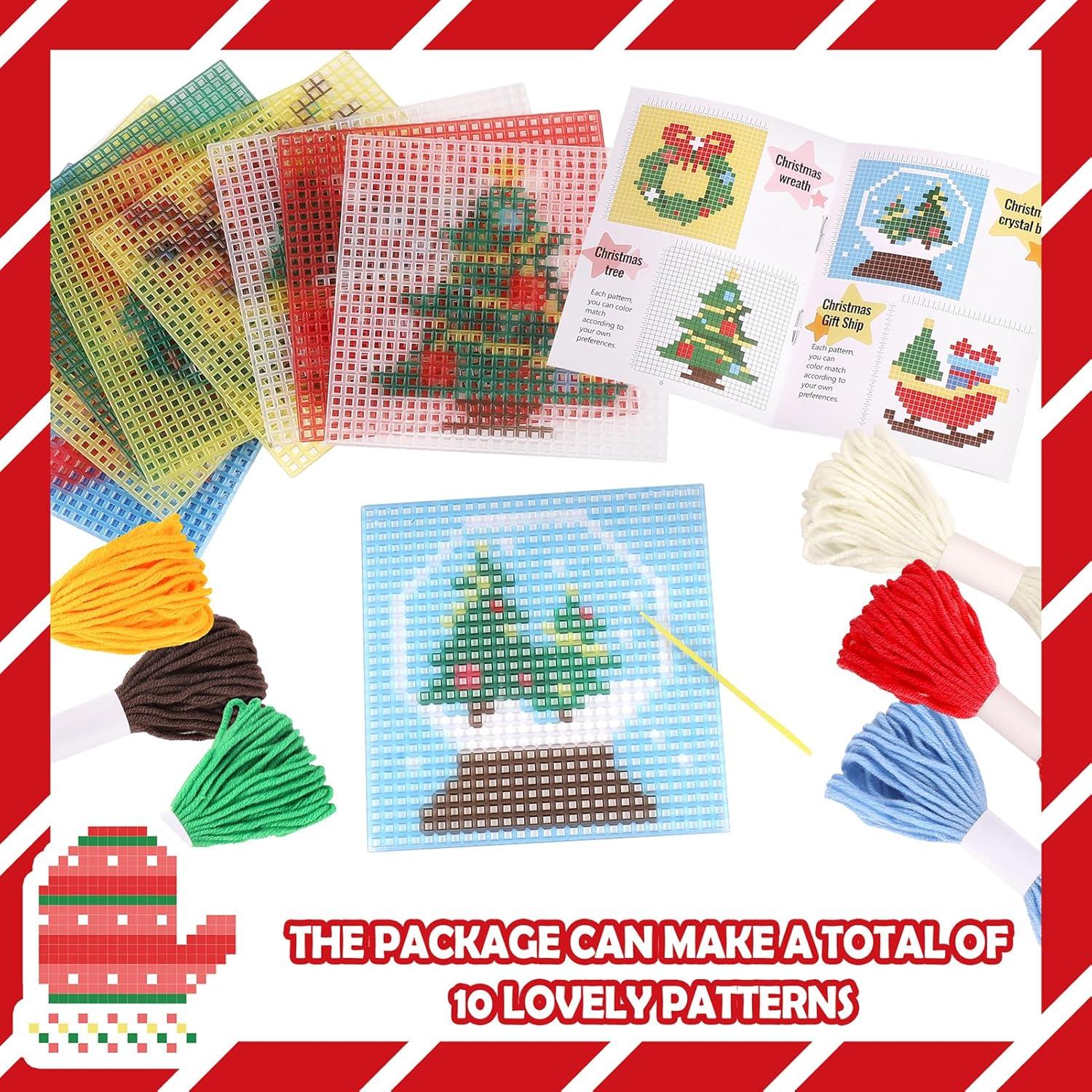 Kit de Bordado de Navidad Pllieay 10 Patrones para Principiantes