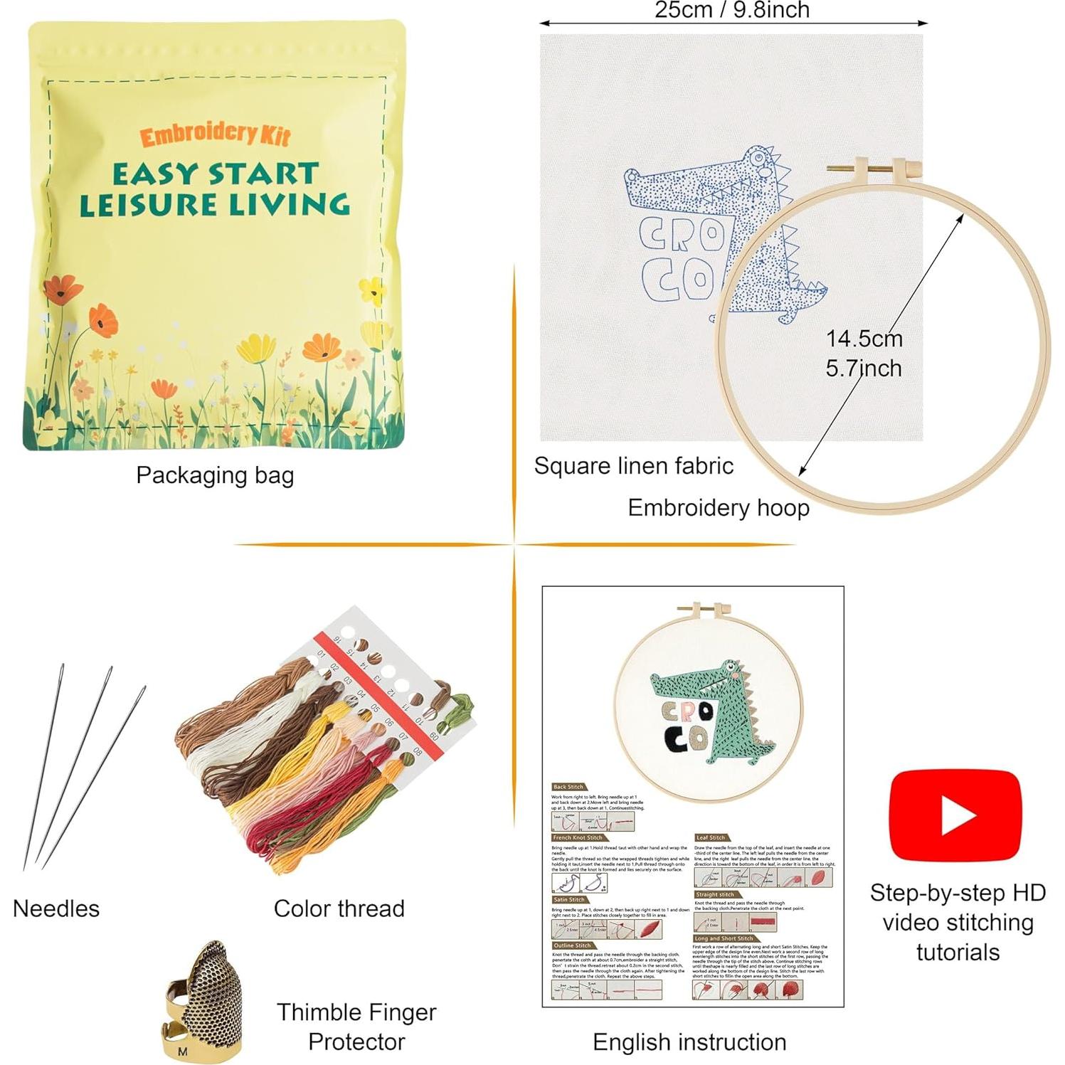 Kit de Bordado Culberta para Principiantes con Tutoriales HD