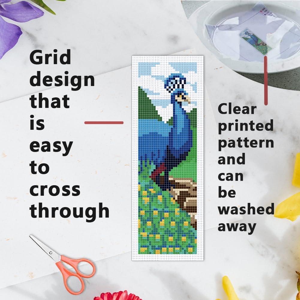 Kit de Punto de Cruz INFUNLY 6 Piezas Pavo Real para Adultos