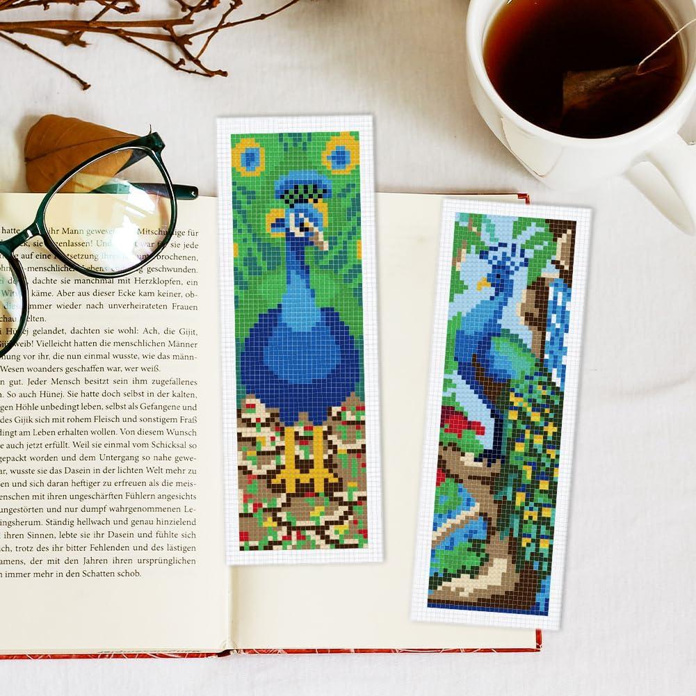 Kit de Punto de Cruz INFUNLY 6 Piezas Pavo Real para Adultos