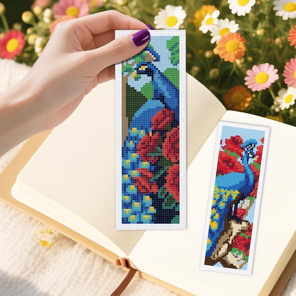 Kit de Punto de Cruz INFUNLY 6 Piezas Pavo Real para Adultos