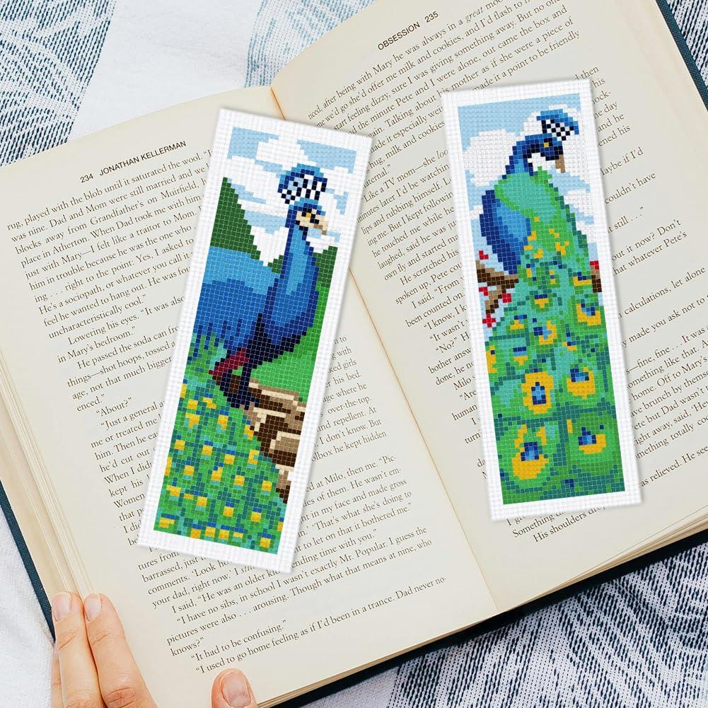 Kit de Punto de Cruz INFUNLY 6 Piezas Pavo Real para Adultos