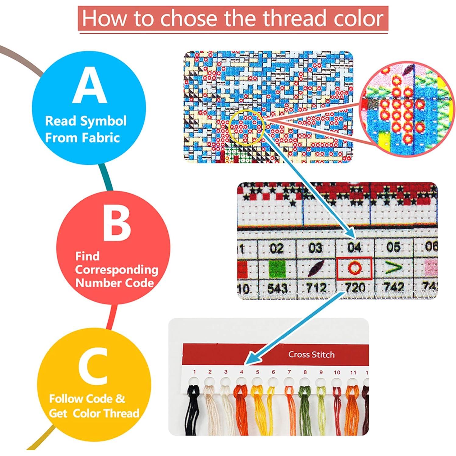 Kit de Bordado de Cruce Funchey 45.72x45.72 cm para Principiantes