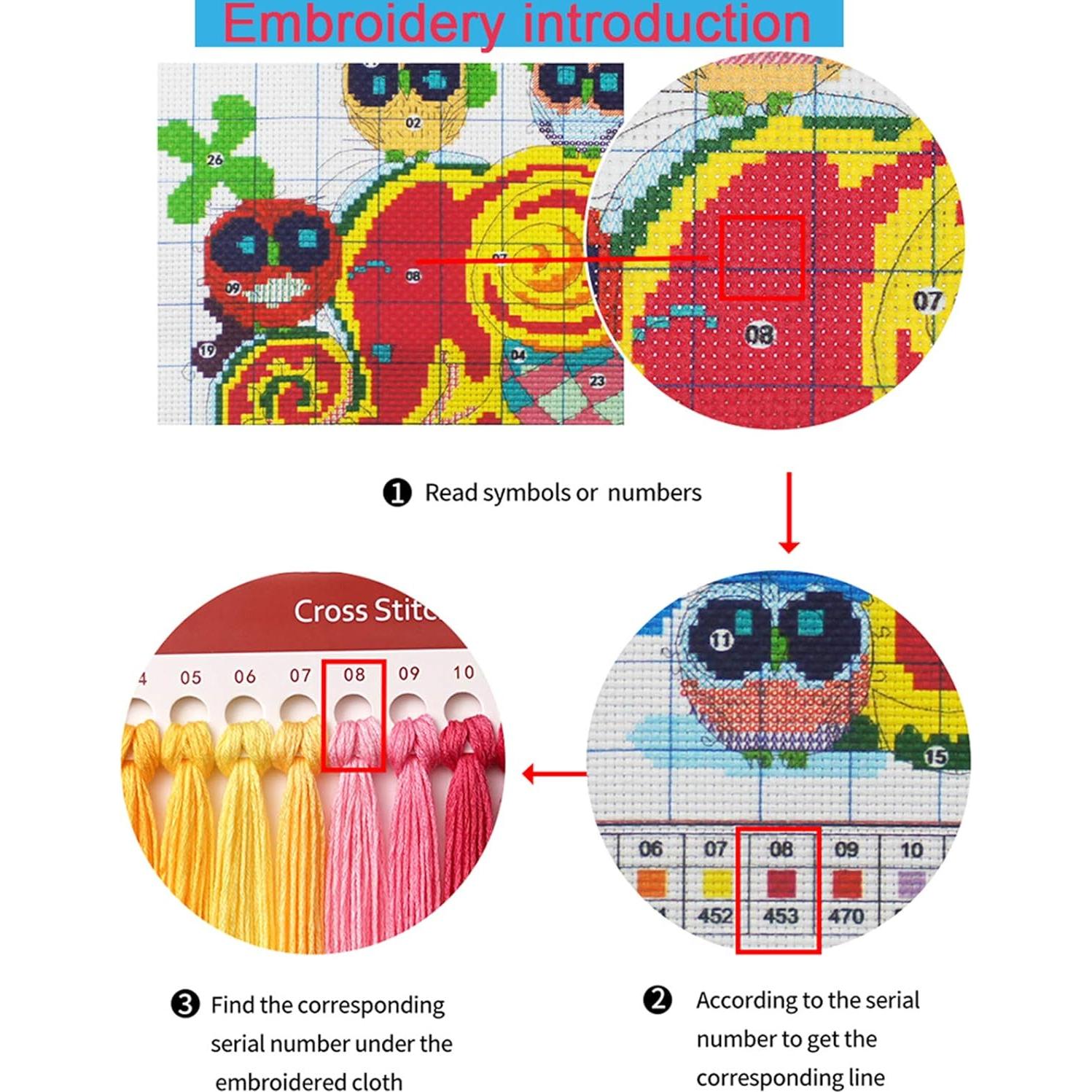 Kit de Bordado de Cruce Funchey 45.72x45.72 cm para Principiantes