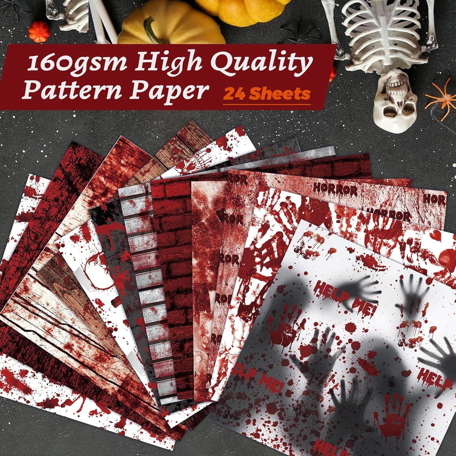 Papel de Scrapbook Halloween Konsait 30x30cm Doble Cara 24 Hojas