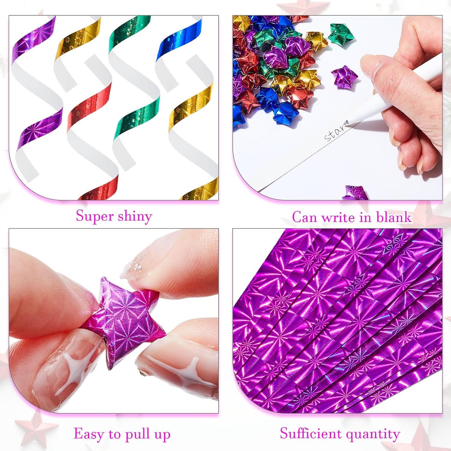 Kigeli 1000 Hojas Papel de Aluminio Origami Colorido 1.02x24.89cm