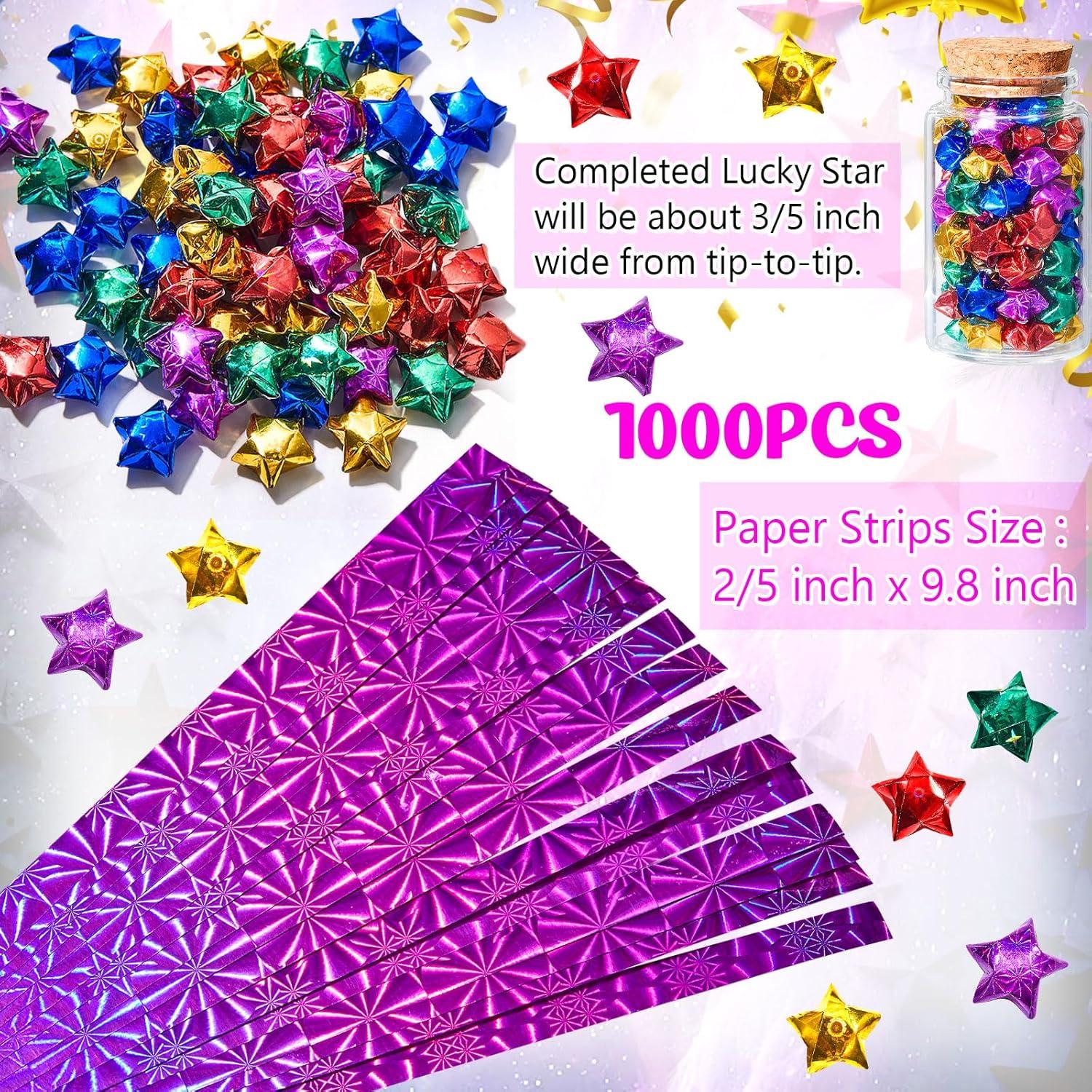 Kigeli 1000 Hojas Papel de Aluminio Origami Colorido 1.02x24.89cm