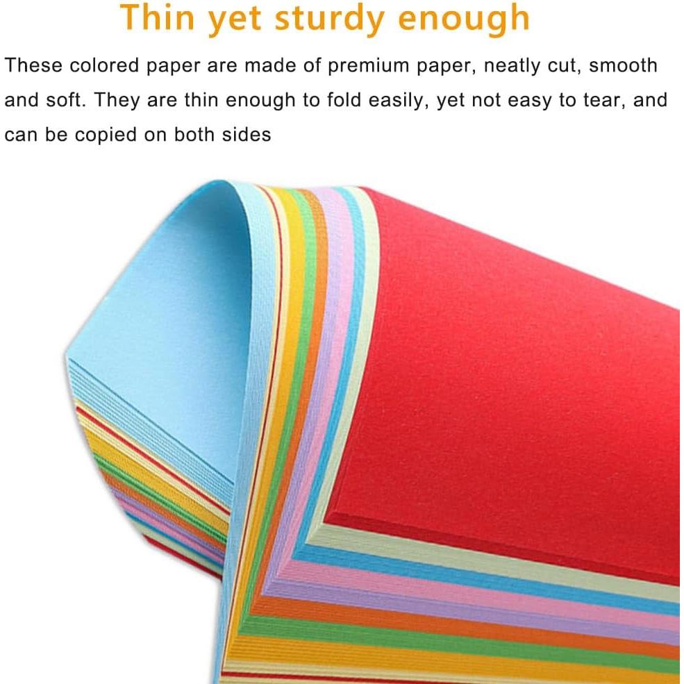 Papel de Origami A4 Colorido 100 Hojas 70gsm Doble Cara