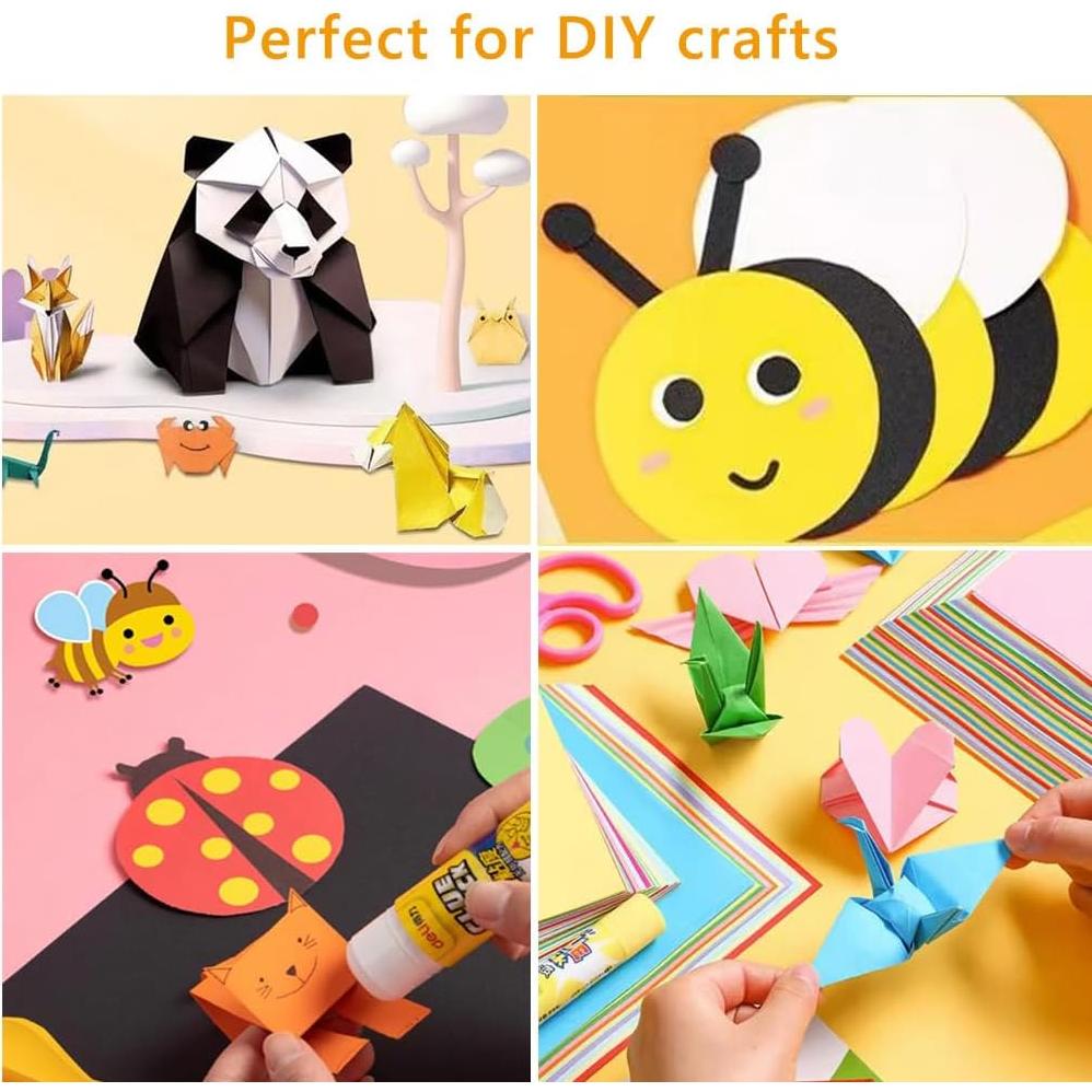 Papel de Origami A4 Colorido 100 Hojas 70gsm Doble Cara