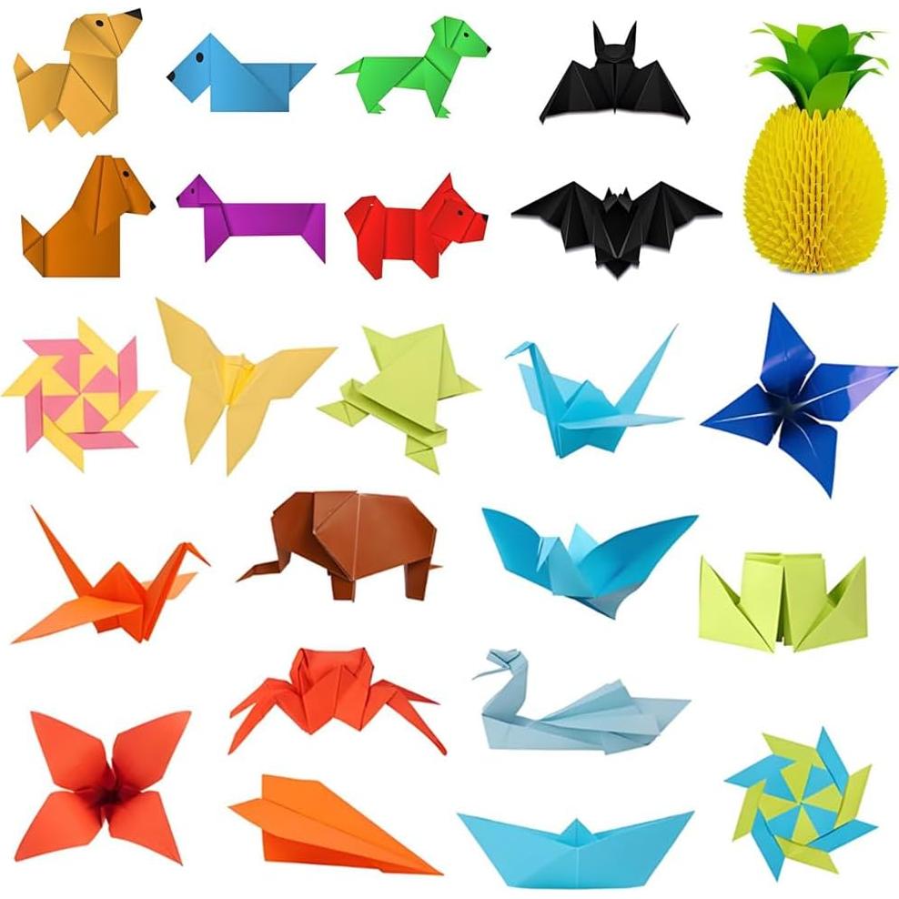 Papel de Origami A4 Colorido 100 Hojas 70gsm Doble Cara