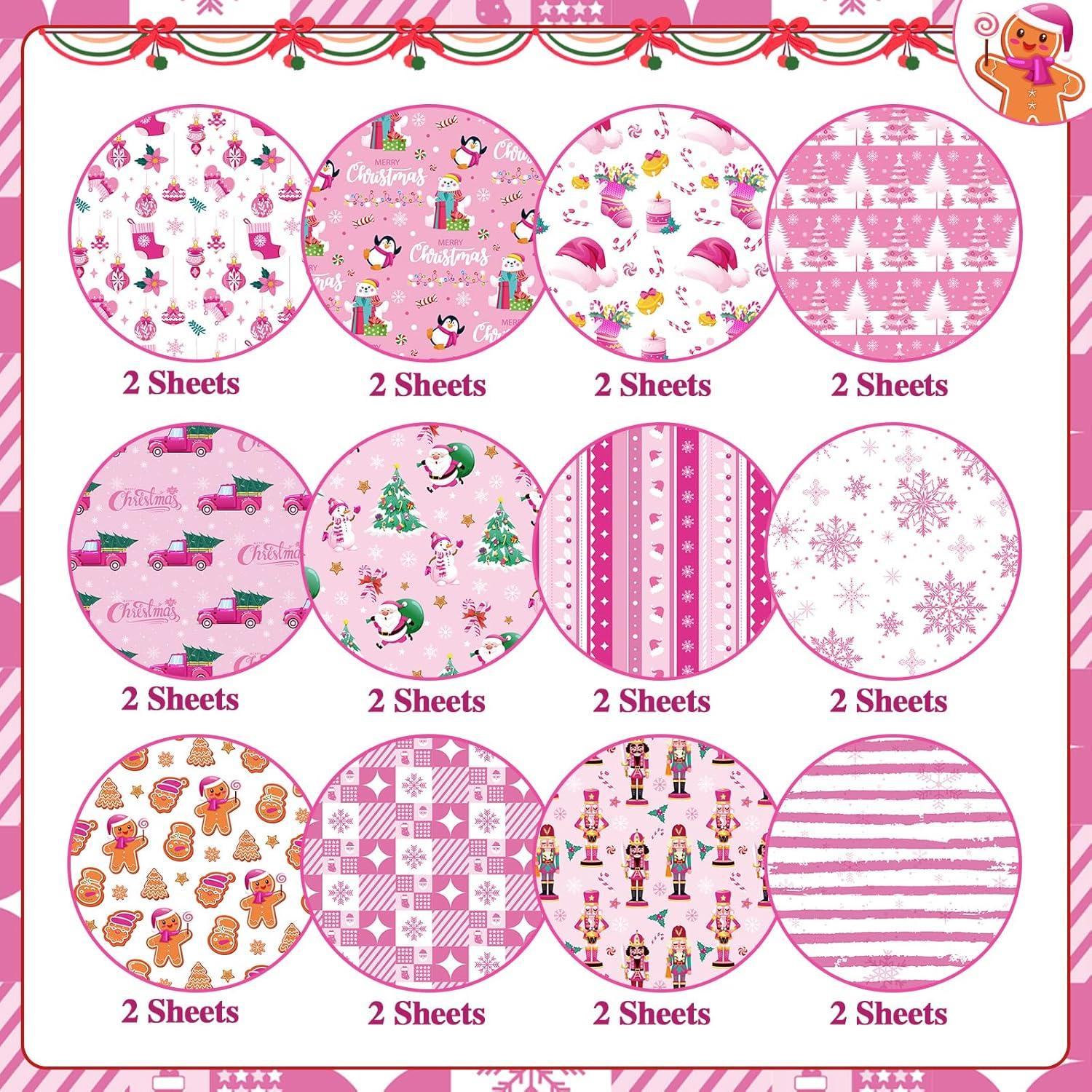 Papel de Scrapbook Navidad Konsait 24 Hojas 30x30cm Rosa