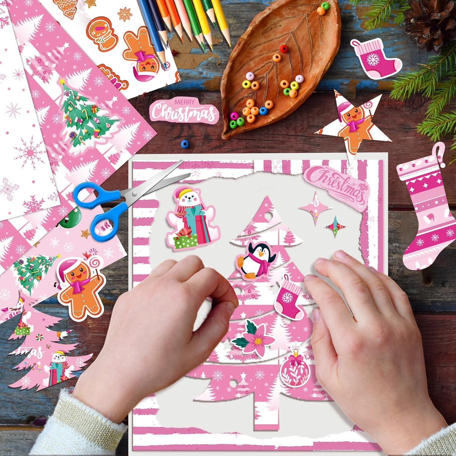 Papel de Scrapbook Navidad Konsait 24 Hojas 30x30cm Rosa