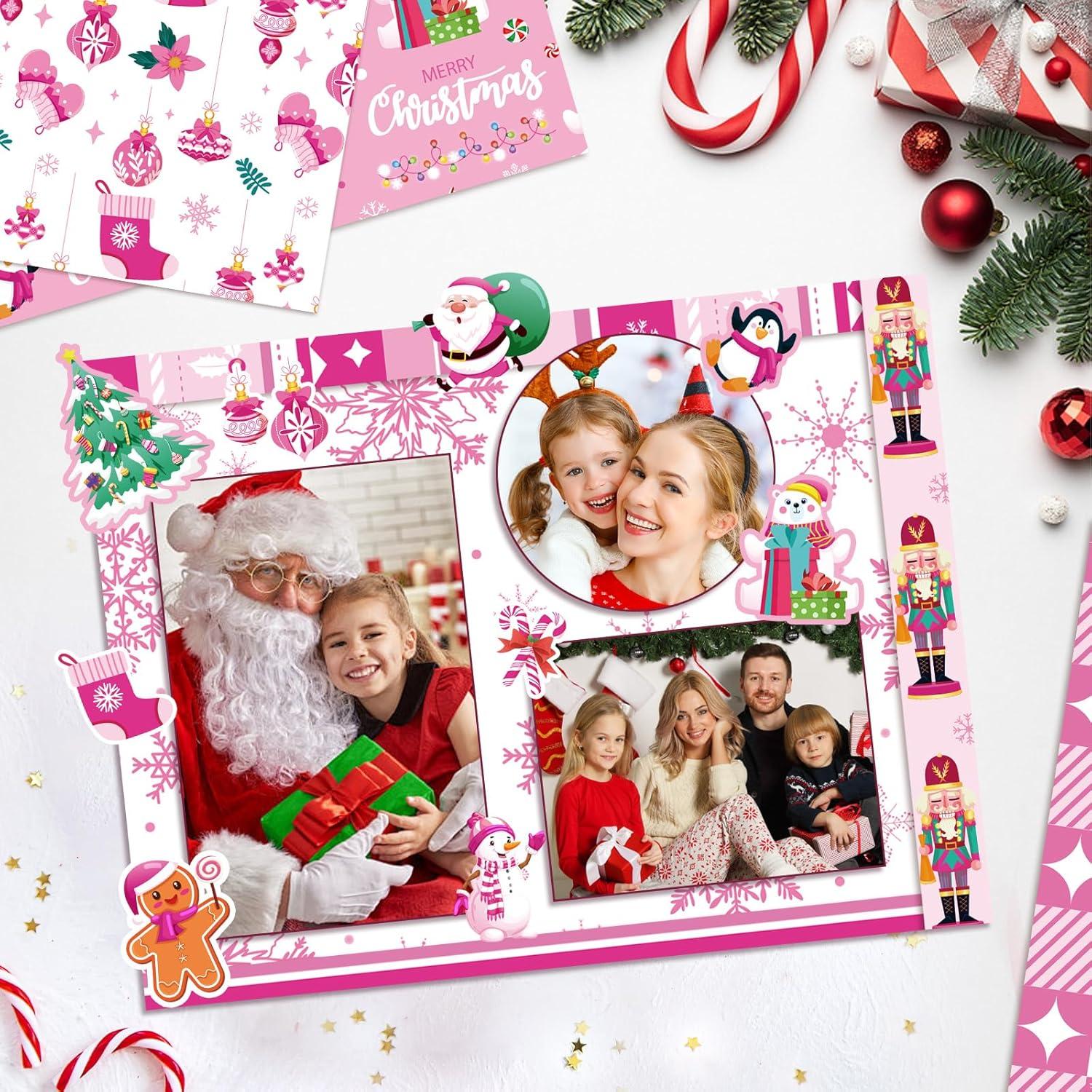 Papel de Scrapbook Navidad Konsait 24 Hojas 30x30cm Rosa