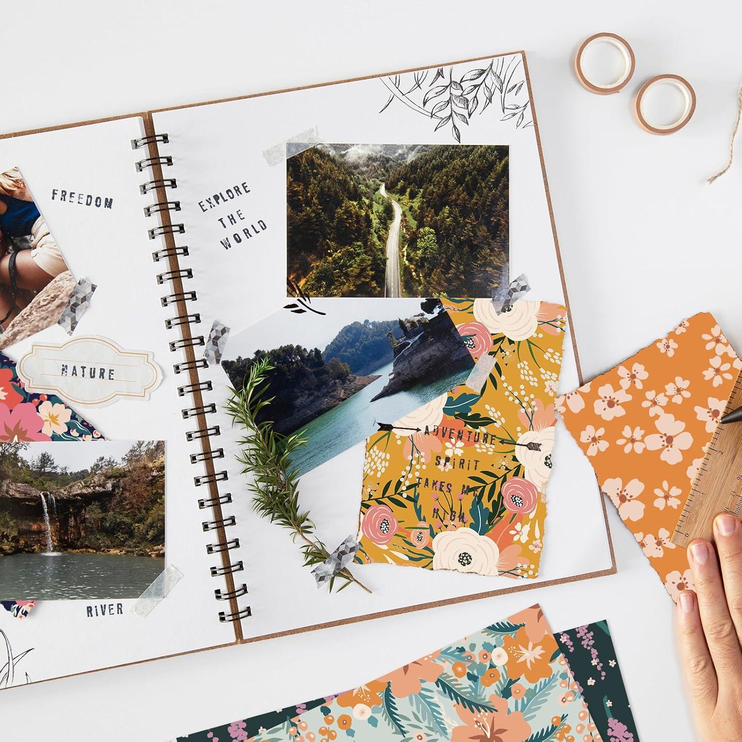 28 Papeles de Scrapbook Floral Naszonus 30x30cm Botánico 2