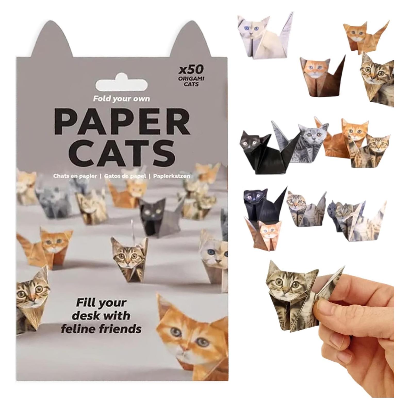 Kit de Origami Gatos de Papel VOKSODHCK - 50 Hojas 12.7 cm