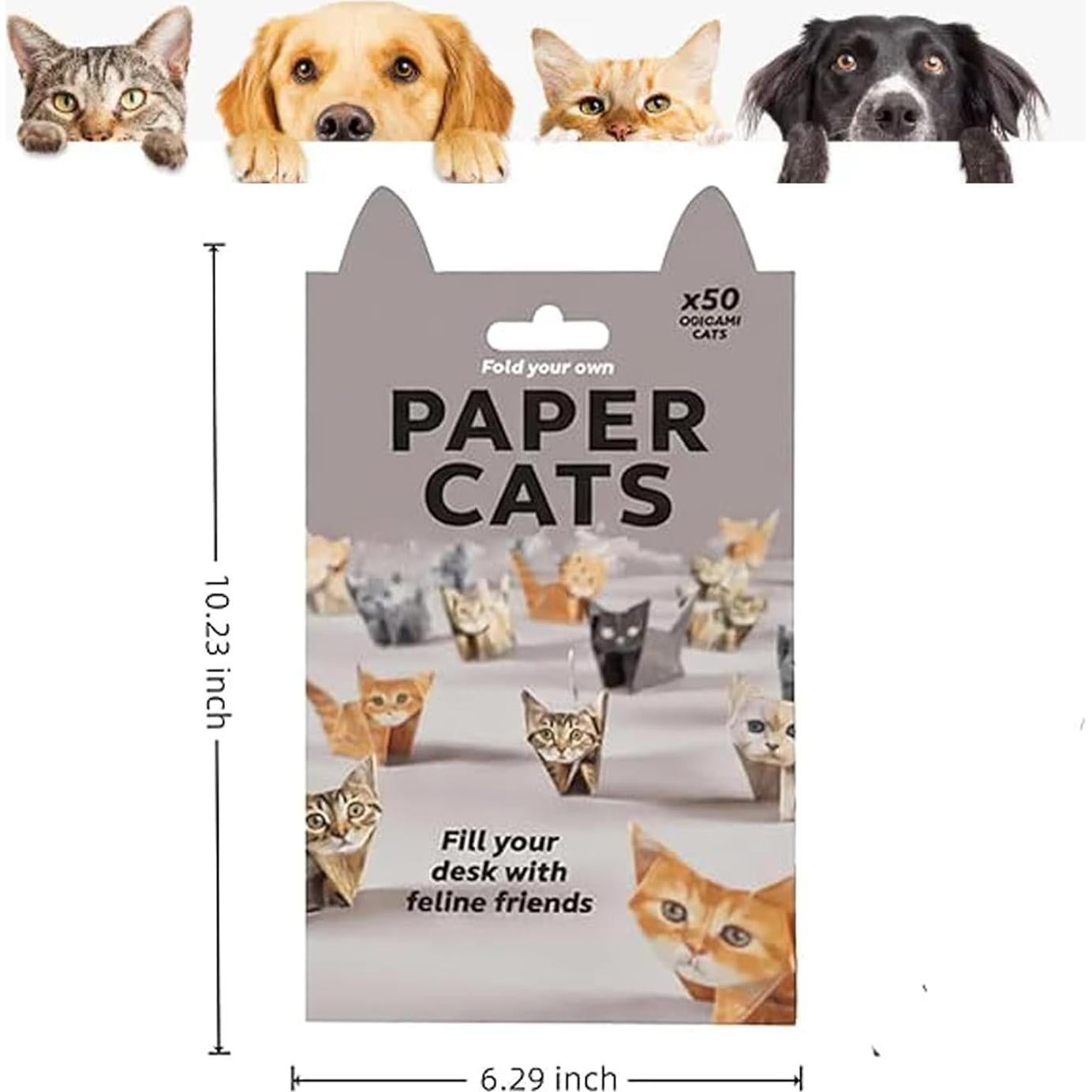 Kit de Origami Gatos de Papel VOKSODHCK - 50 Hojas 12.7 cm