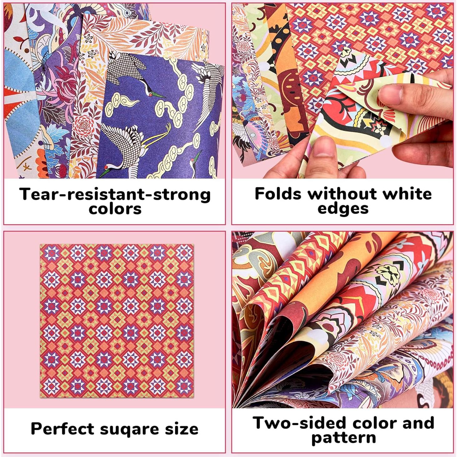 Papel de Origami Étnico 50 Hojas 15x15 cm Mate Premium