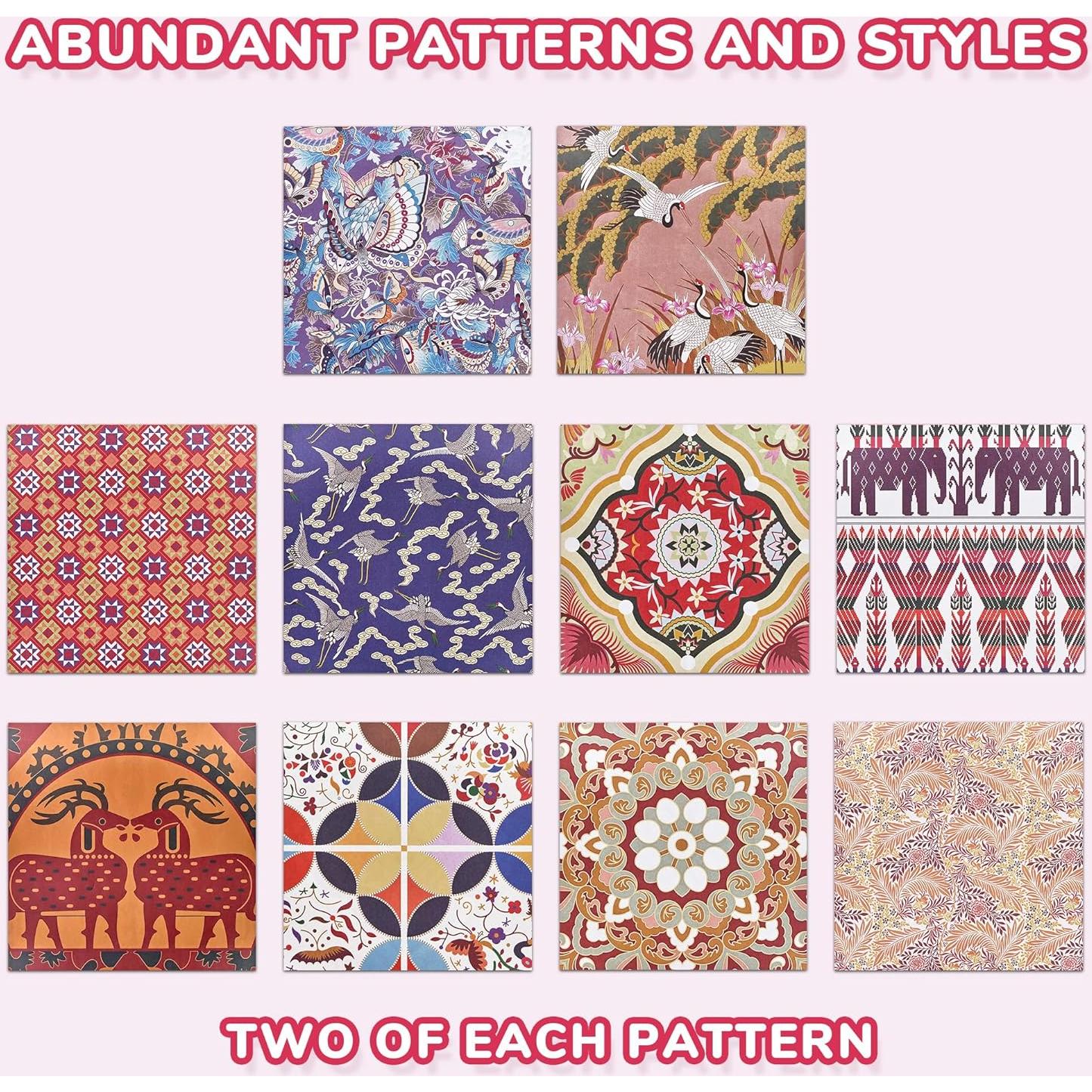 Papel de Origami Étnico 50 Hojas 15x15 cm Mate Premium