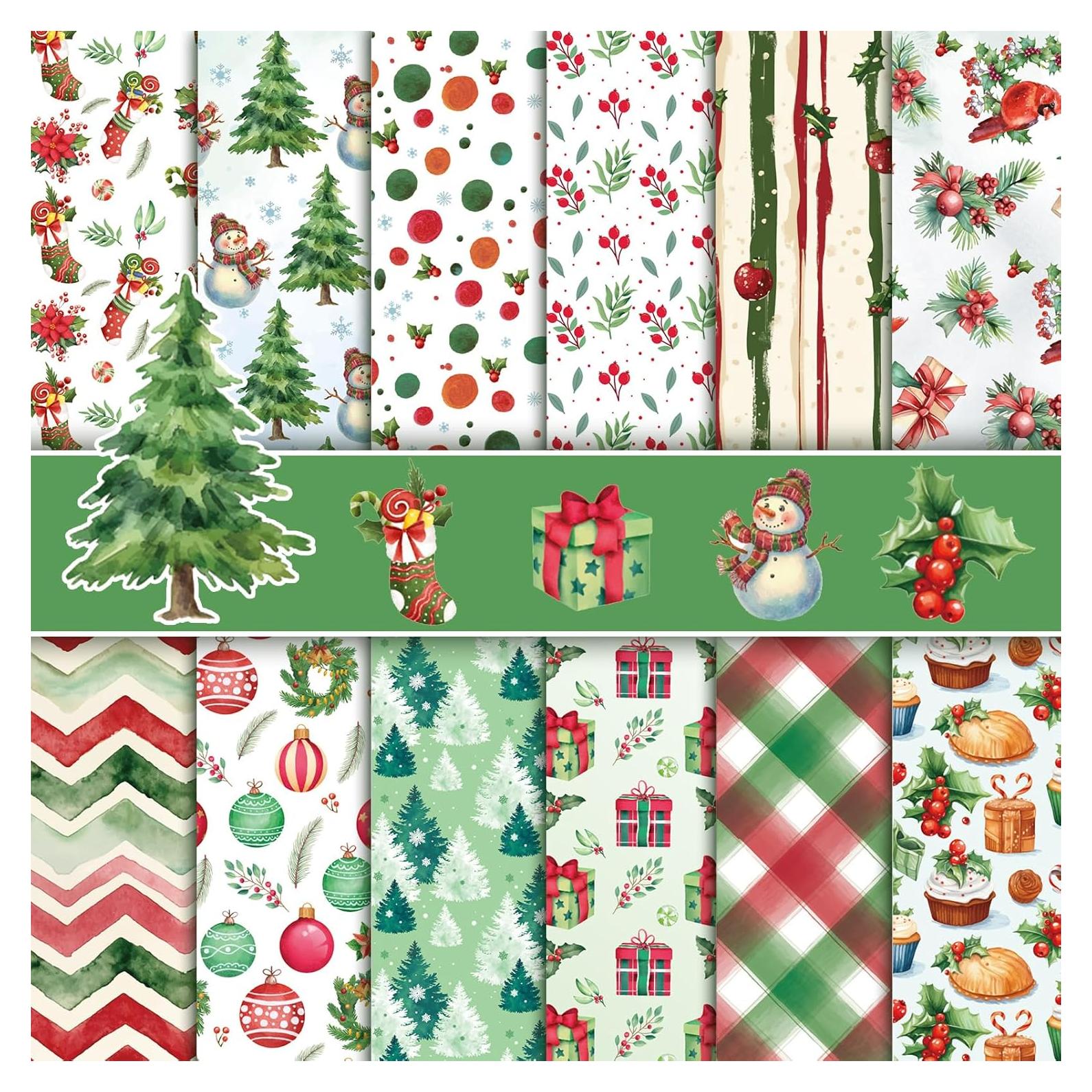 Papel de Scrapbook Navidad Konsait 30x30cm Doble Cara 24 Hojas