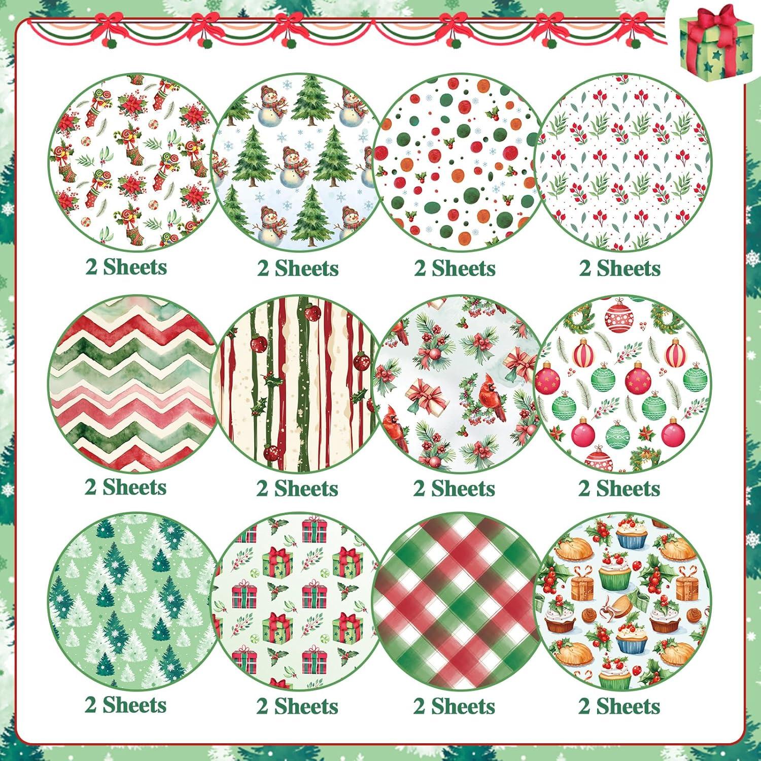 Papel de Scrapbook Navidad Konsait 30x30cm Doble Cara 24 Hojas