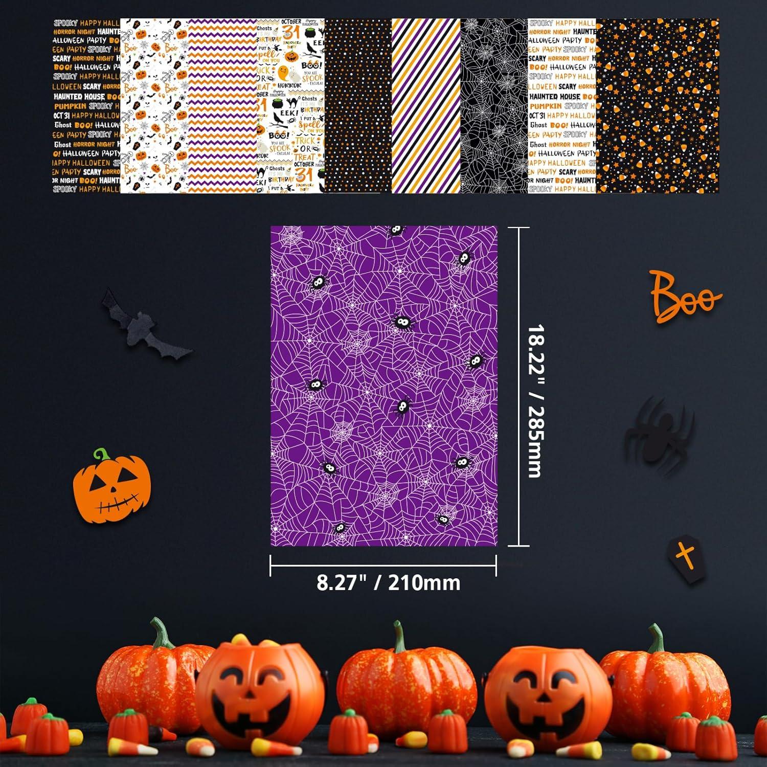 Papel Decorativo Halloween Morcheiong 55 Hojas A4 Doble Cara