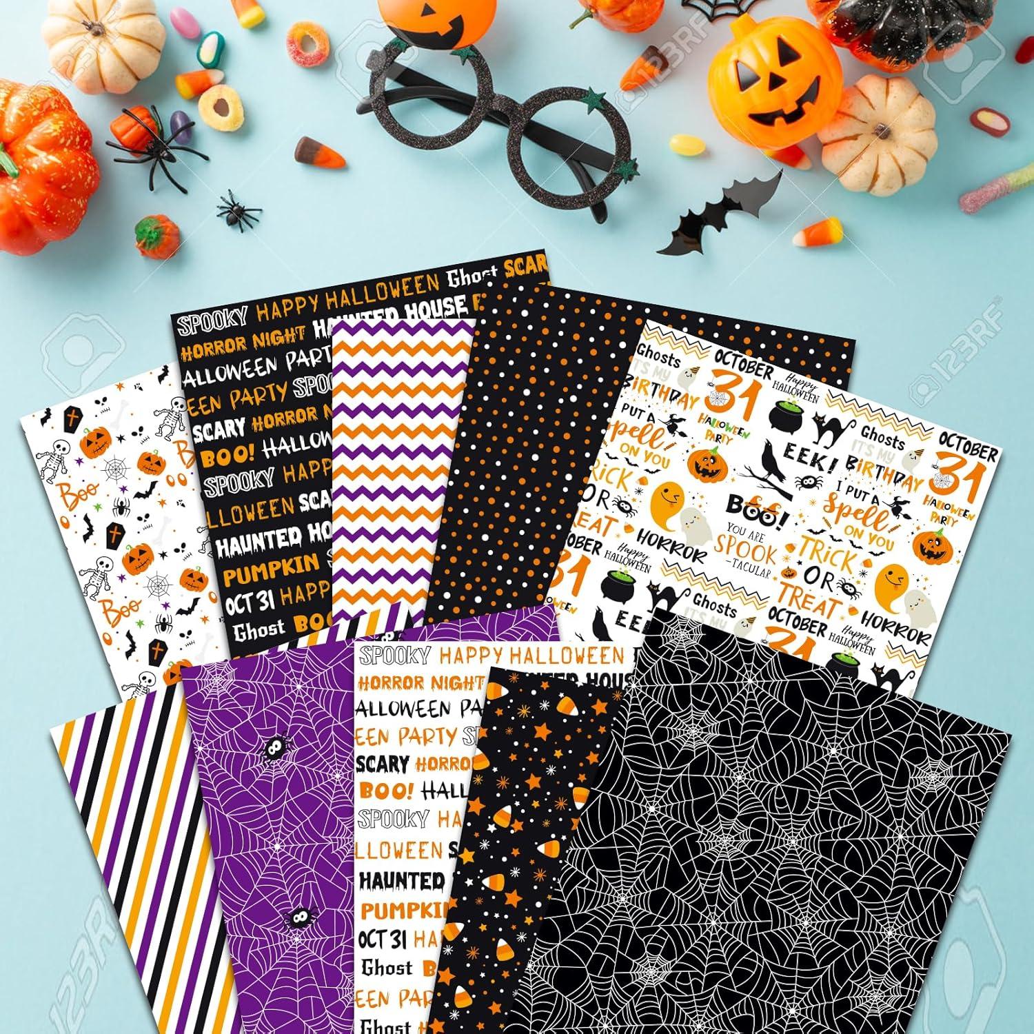 Papel Decorativo Halloween Morcheiong 55 Hojas A4 Doble Cara