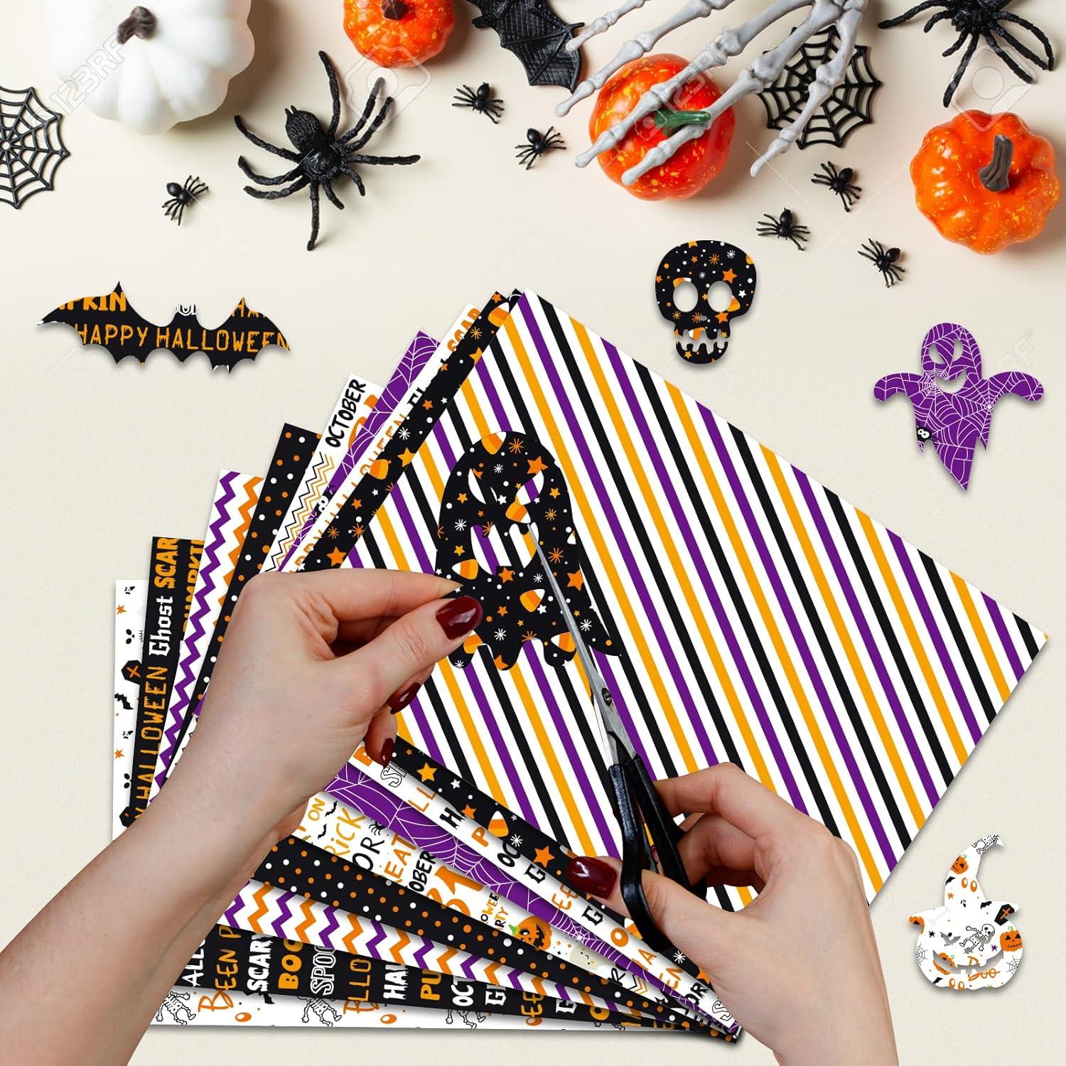 Papel Decorativo Halloween Morcheiong 55 Hojas A4 Doble Cara