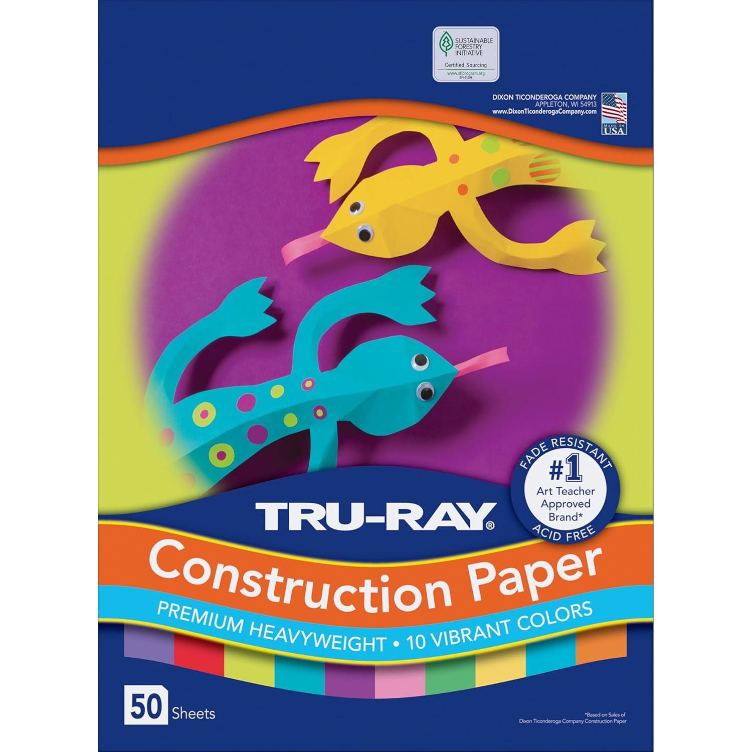 Papel de Construcción Tru-Ray 50 Hojas 23x30.5 cm Colores Brillantes