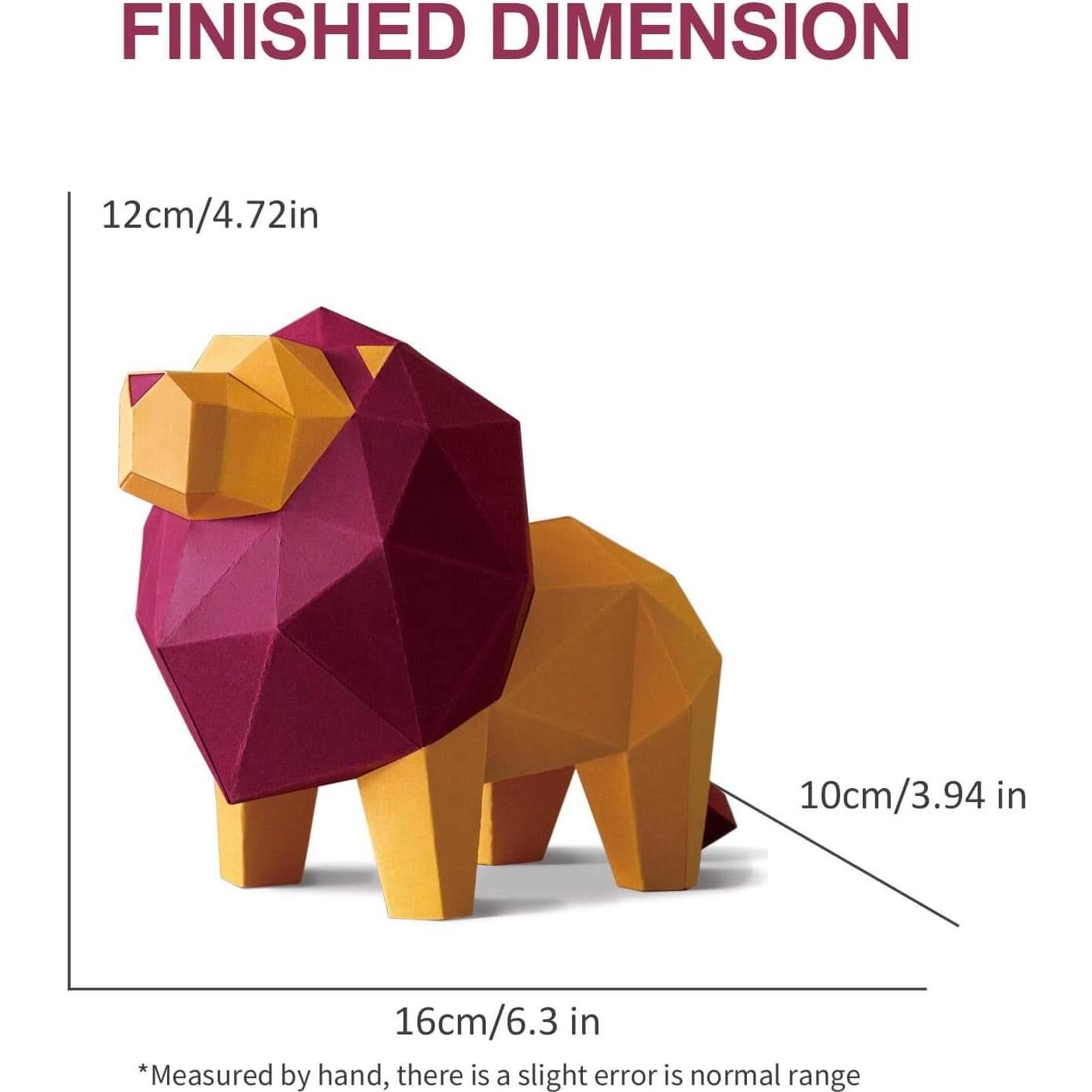 Kit de Manualidades Origami 3D León ORIGAMIPLANET - Papel Premium