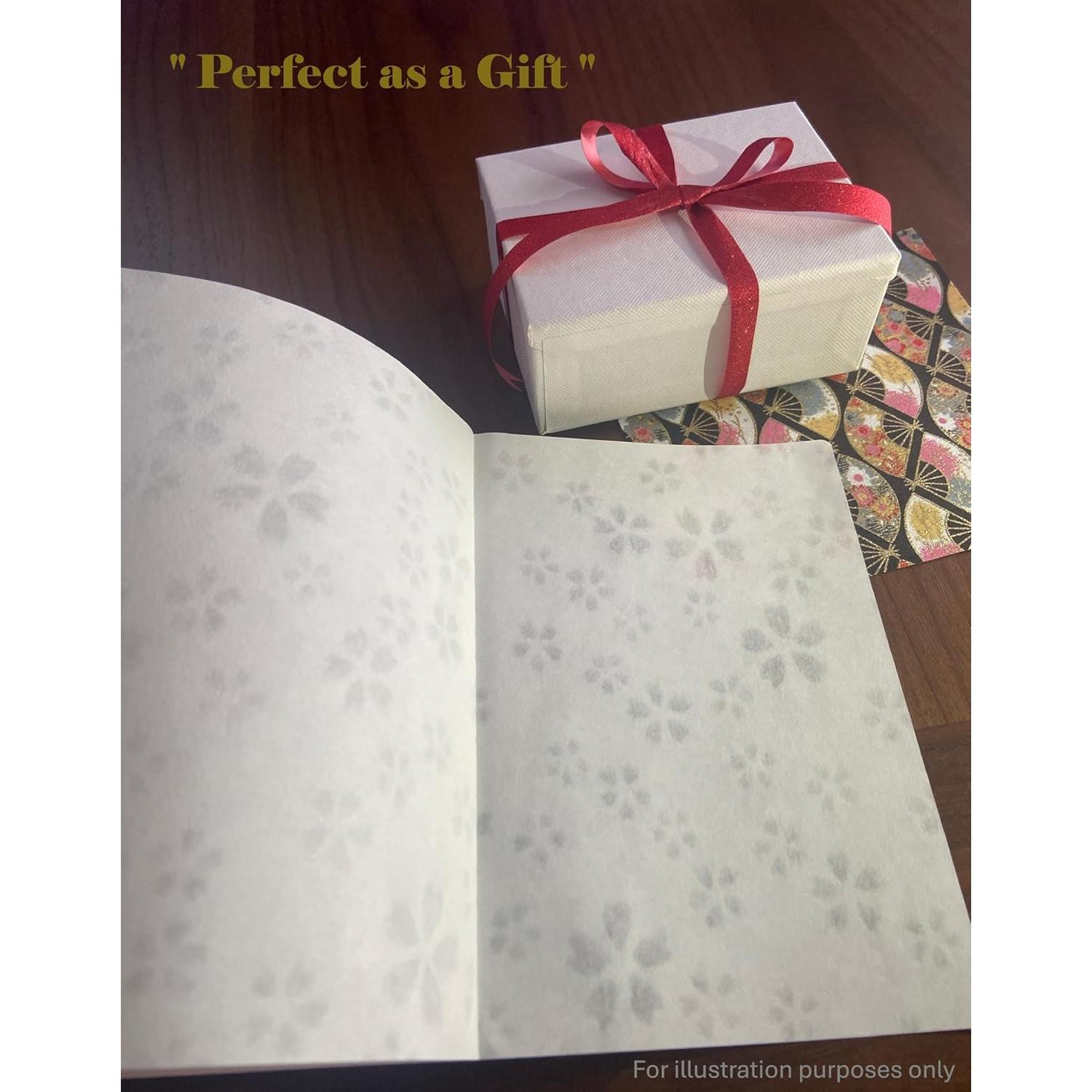 Cuaderno Echizen Washi B6 con Marca de Agua Sakura y Origami Yuzen