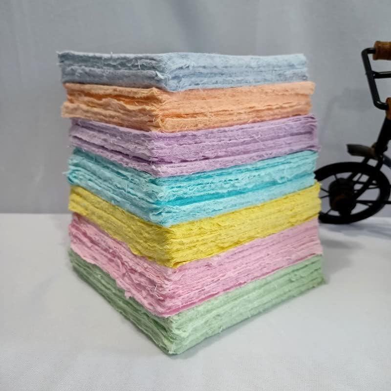 Deckle Papers Tarjeta de Papel Hecho a Mano 5x5" Multicolor - 50 Hojas