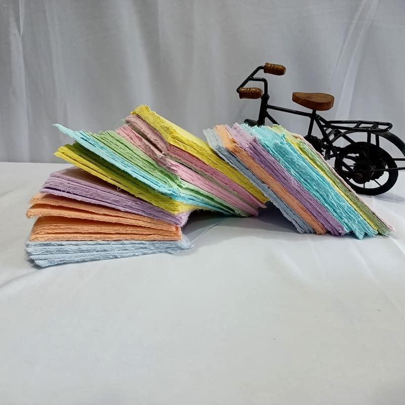 Deckle Papers Tarjeta de Papel Hecho a Mano 5x5" Multicolor - 50 Hojas