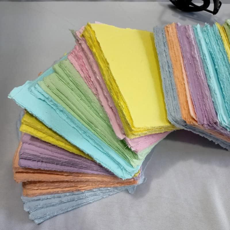 Deckle Papers Tarjeta de Papel Hecho a Mano 5x5" Multicolor - 50 Hojas