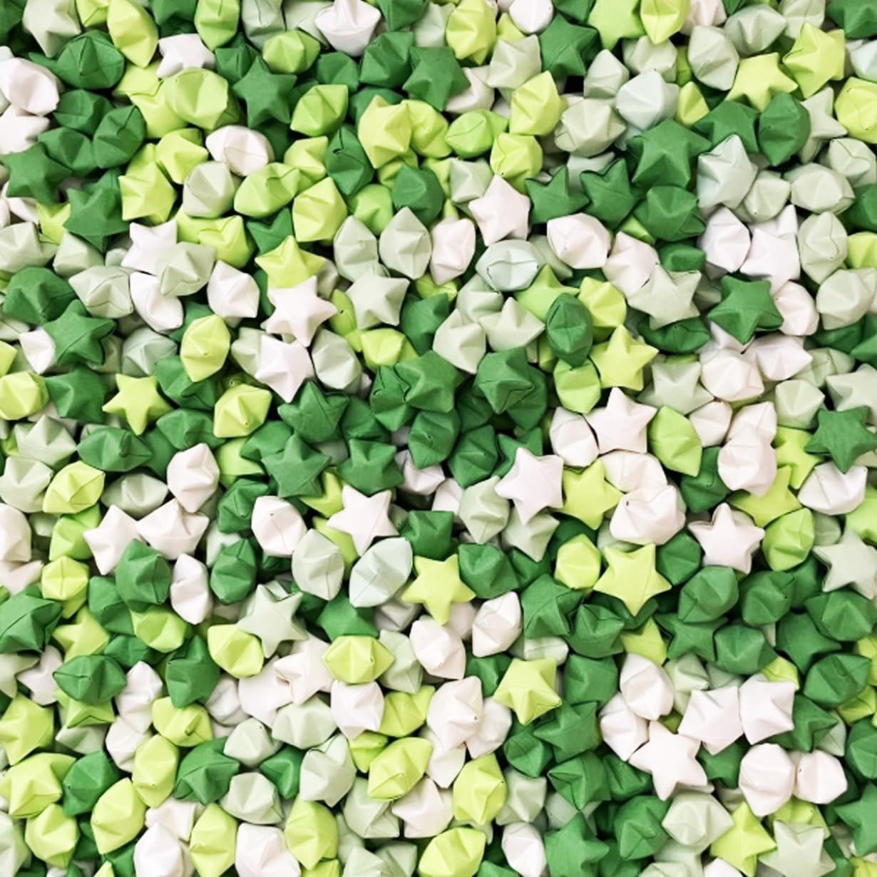 Tiras de Origami de Estrellas Aeojoor 540 Piezas Doble Cara Verde