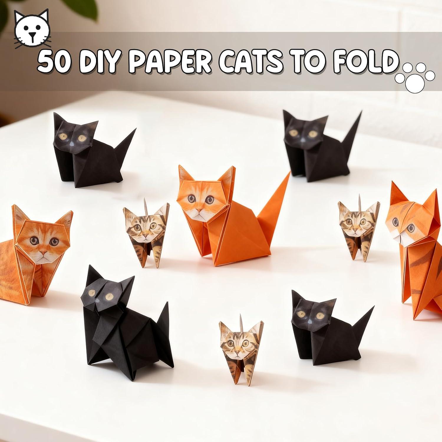 Kit de Origami de Gato y Perro 3D - 50 Hojas Genérico