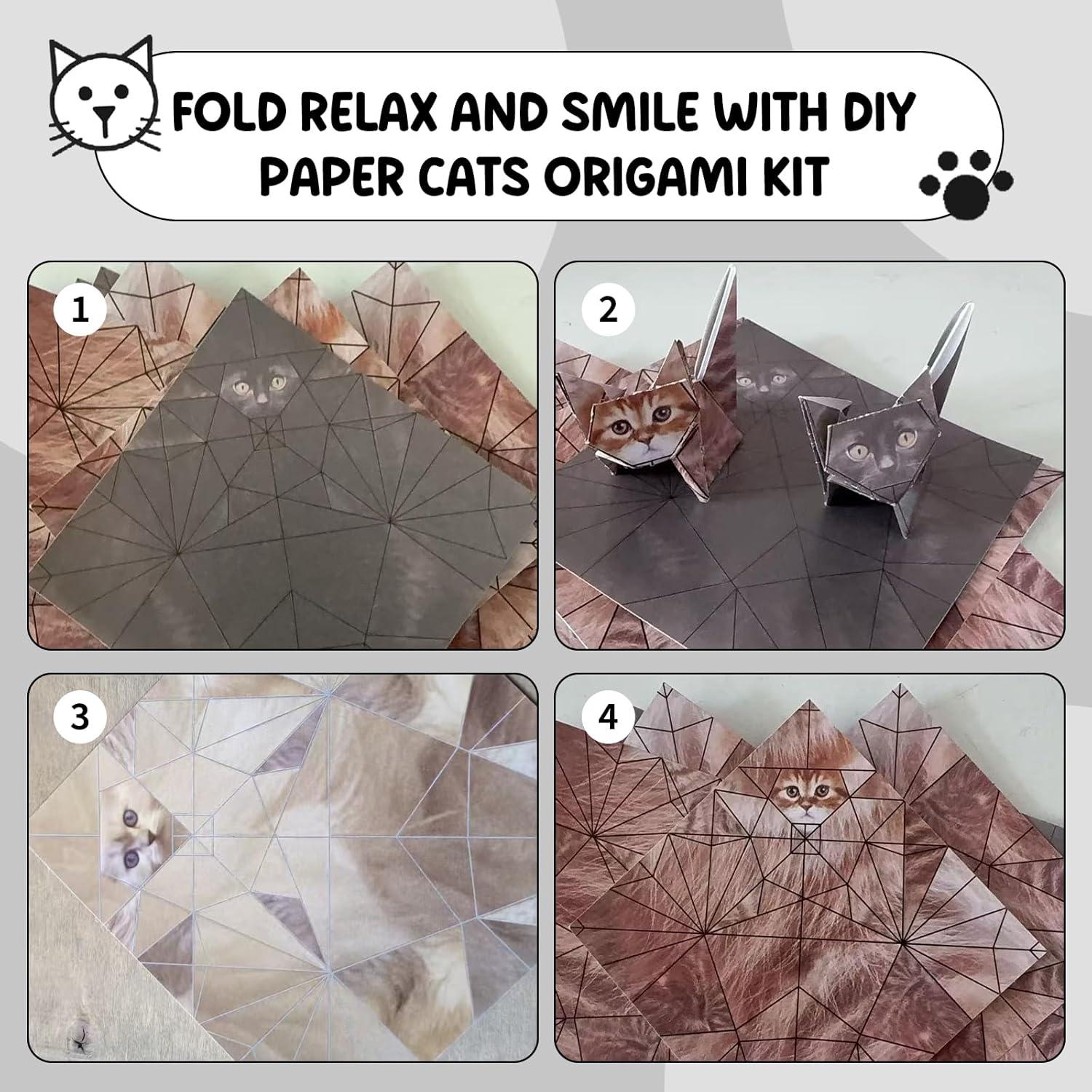 Kit de Origami de Gato y Perro 3D - 50 Hojas Genérico