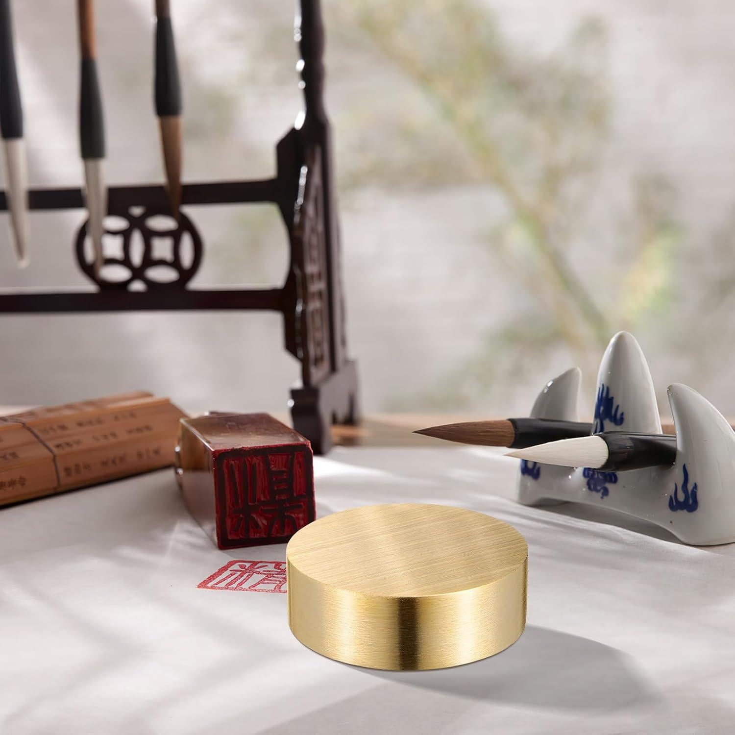 Peso de Papel Dorado NUOBESTY 5 Pcs 4x4 cm para Escritorio