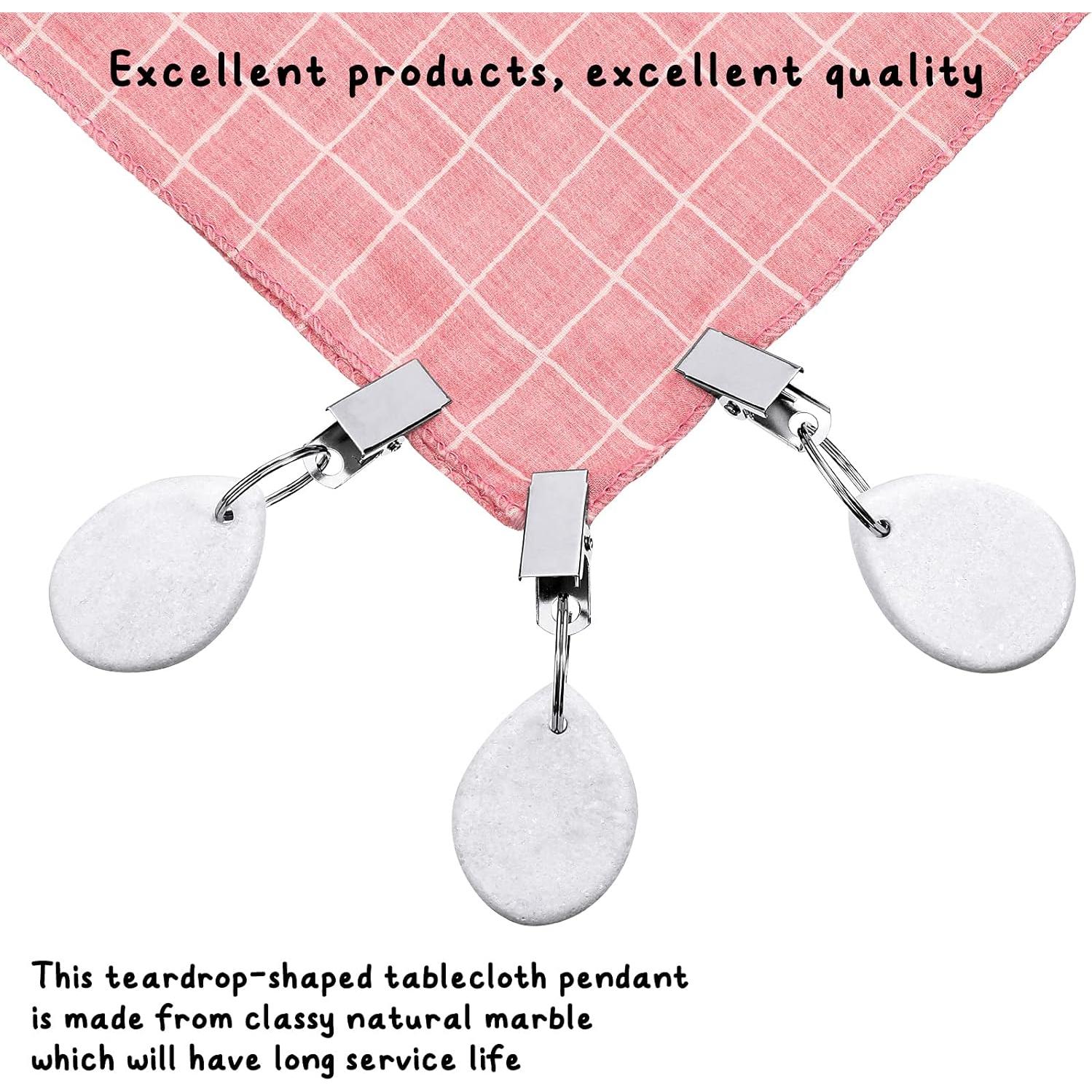 Pesas para Manteles Geiserailie 12 Pcs Gota de Agua Blanca