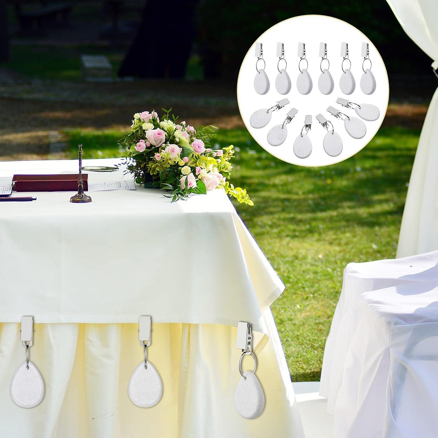 Pesas para Manteles Geiserailie 12 Pcs Gota de Agua Blanca