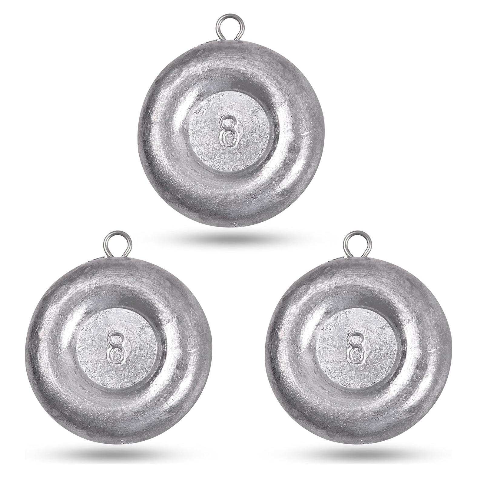 Pesas de Discos Shaddock Fishing 8oz (226.80g) 3pcs para Pesca
