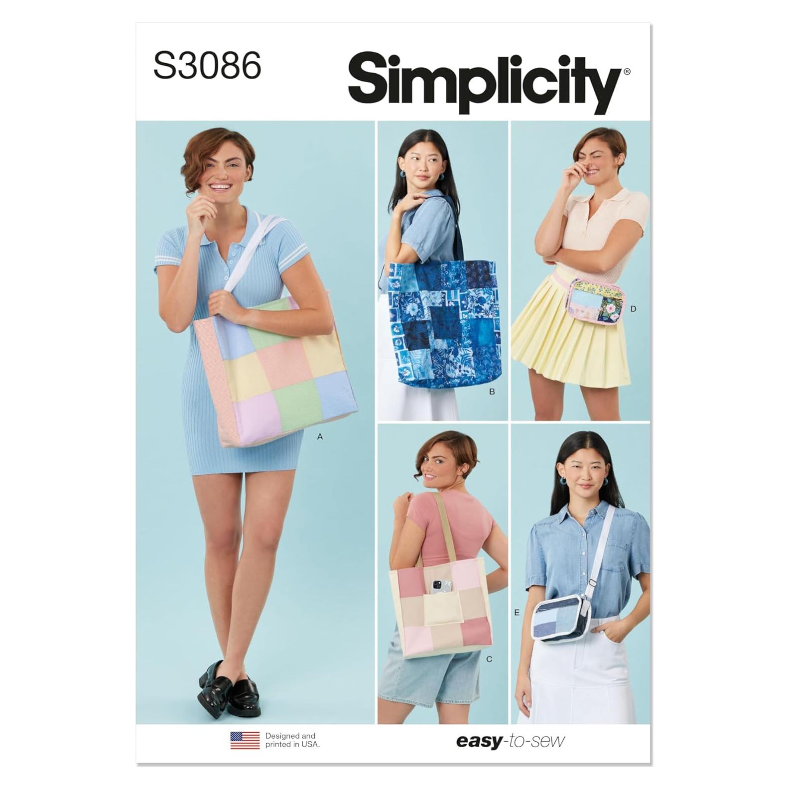 Patrón de Costura Simplicidad S3086OS para Bolsas de Parchwork