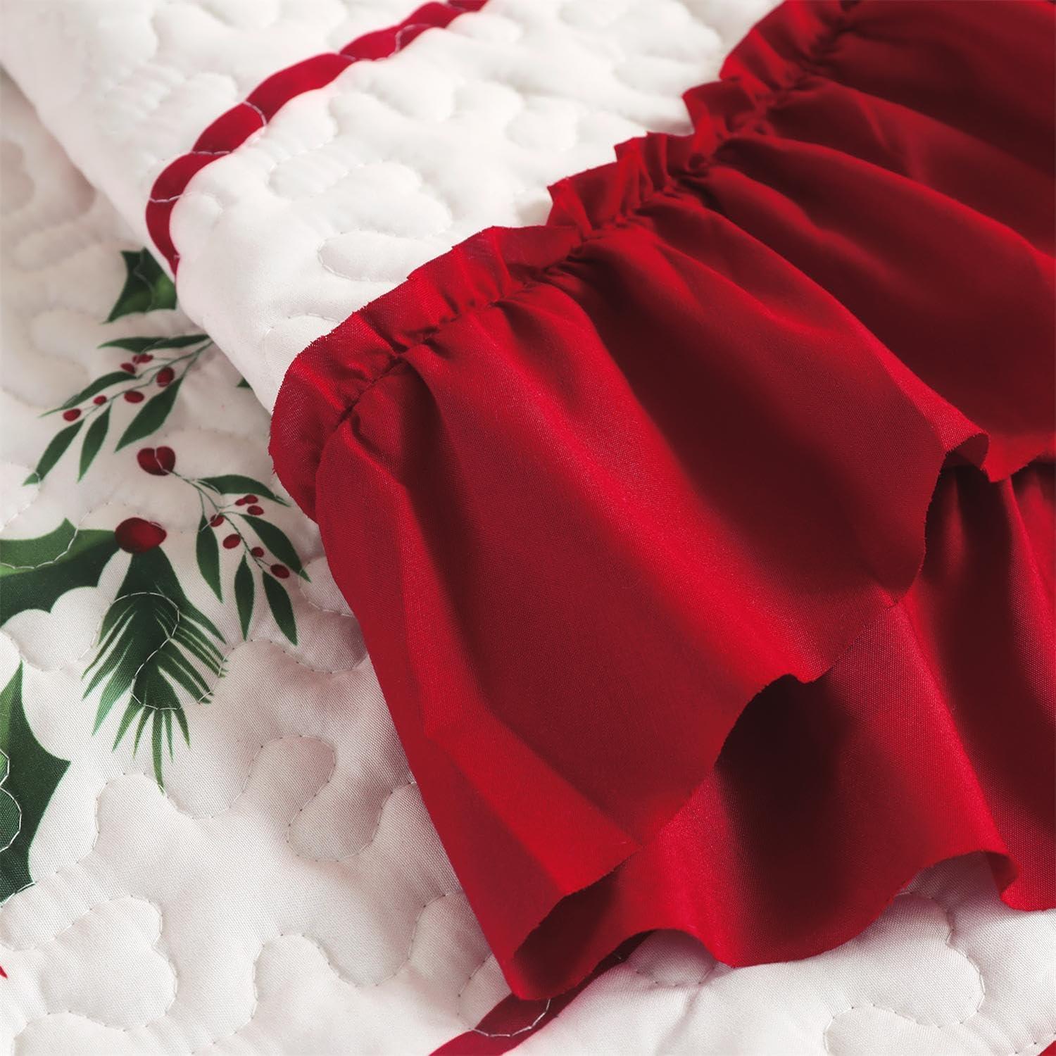 Juego de Edredón de Navidad Cmfshape King Rojo 3 Piezas