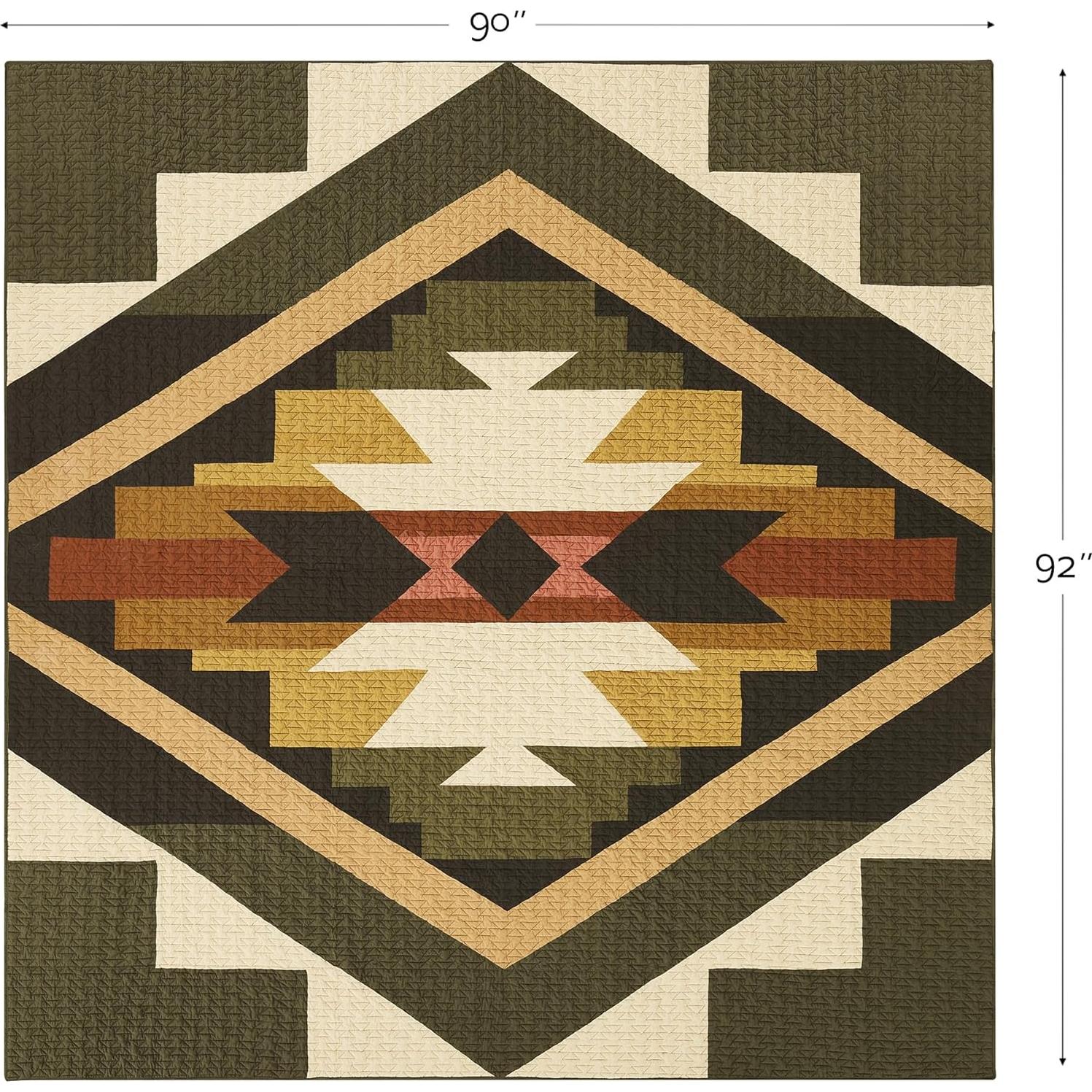 Juego de Colcha Pendleton Tumalo King 100% Algodón Verde