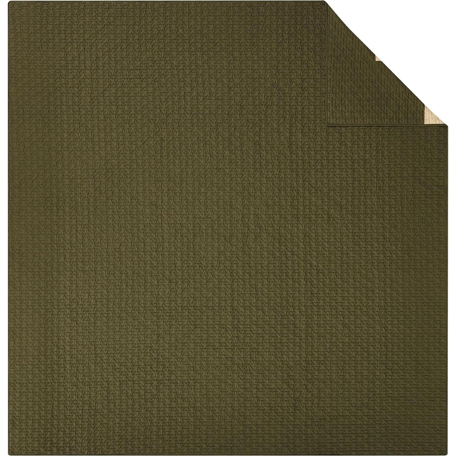 Juego de Colcha Pendleton Tumalo King 100% Algodón Verde