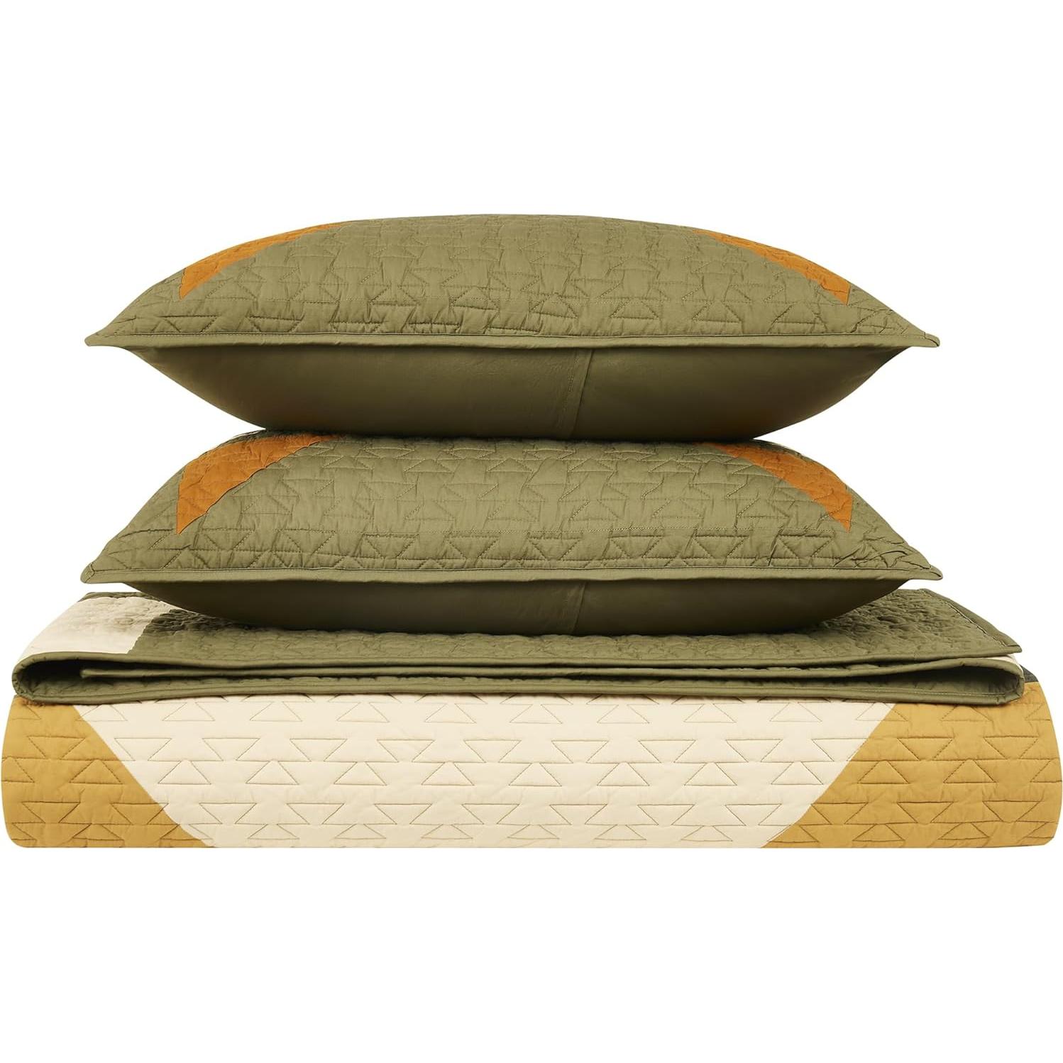 Juego de Colcha Pendleton Tumalo King 100% Algodón Verde