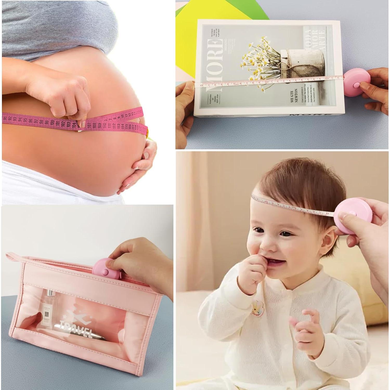 Cinta Métrica Retráctil GDMINLO 2 Piezas 152.4 cm Rosa