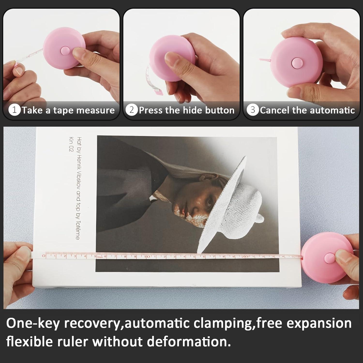 Cinta Métrica Retráctil GDMINLO 2 Piezas 152.4 cm Rosa